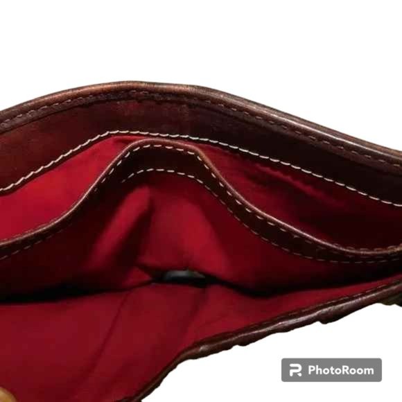 Rare Vintage Dooney & Bourke Signature Heart Canvas Leather Wallet Buckle - Picture 5 of 9